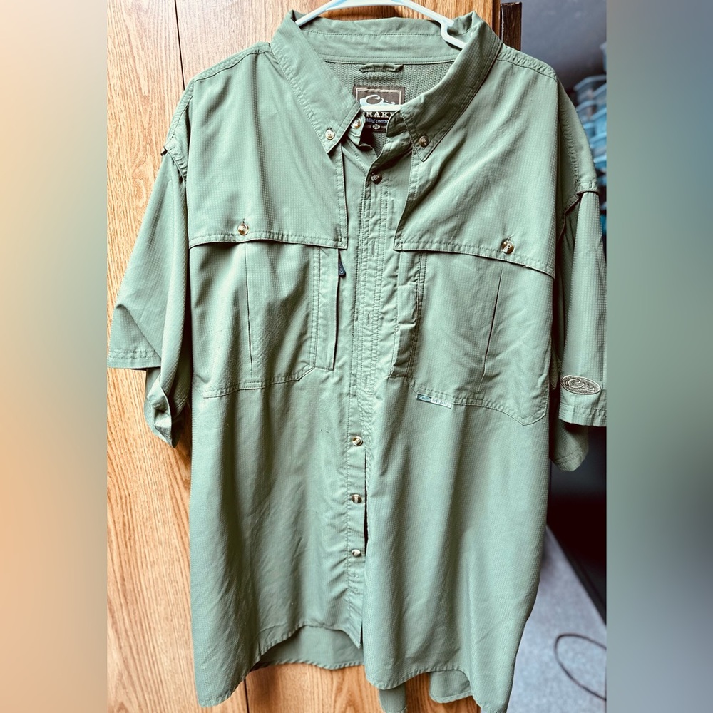 Men's Drake Short Sleeve Button down Shirt Sage / Olive Green